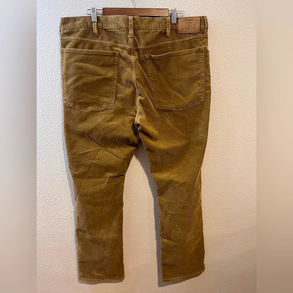 Polo Ralph Lauren Corduroy Varick Slim Straight Cotton Jeans Brown 40/32